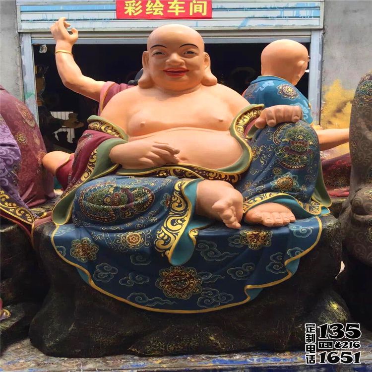 玻璃鋼彩繪大型景觀(guān)彌勒佛雕塑